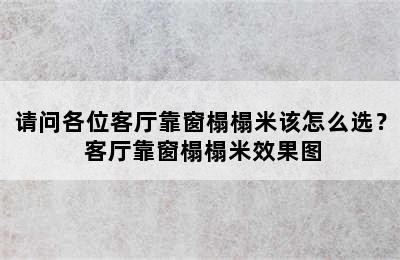 请问各位客厅靠窗榻榻米该怎么选？ 客厅靠窗榻榻米效果图